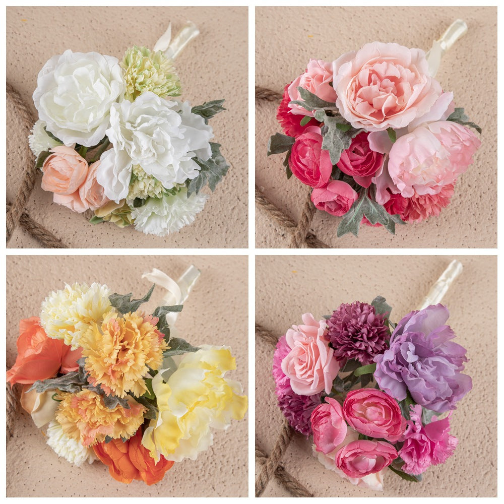 Stunning Handheld Bridal Bouquet - Realistic Faux Flowers for Weddings, Event Decor, and Gift Giving - GF15324