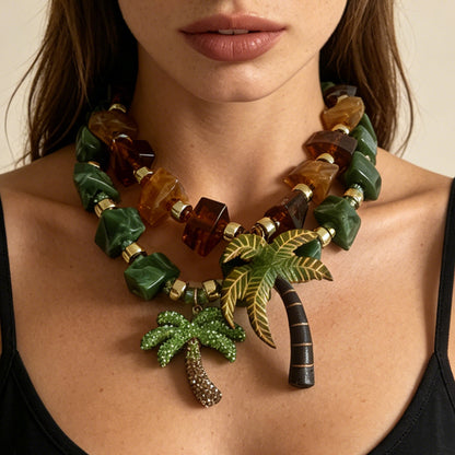 Unique Designer Summer Ocean-Inspired Colorful Pendant Necklace for Women - Perfect for Vacation Vibes and Everyday Wear