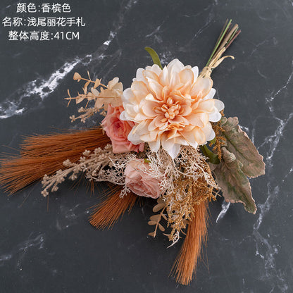 Lavish Handcrafted Artificial Flower Bouquet and Wall Decor – Elegant Wedding Floral Arrangement by Aoshi Li Hua (CF01343) - Perfect for Home Decoration and Celebrations