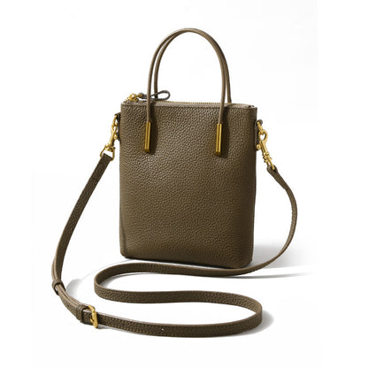 TC Grain Leather Mini Square Handbag Fashion Small Crossbody Bag for Everyday Elegance and Versatility