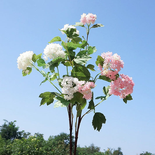 Realistic Faux Hydrangea Silk Flowers - 4-Headed Decorative Home Accents for Weddings, Photography, and Elegant Decor