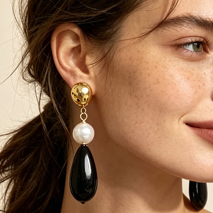 Chic Vintage-Inspired Irregular Geometric Resin Dangle Earrings for Women – Trendy, Unique, and Fashionable Statement Jewelry