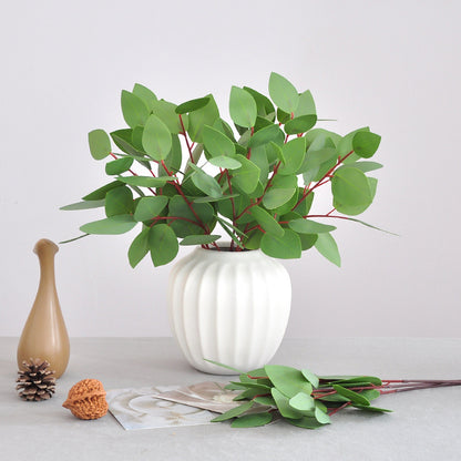 Realistic Eucalyptus Leaf Bouquet - 3D Printed Faux Eucalyptus Arrangements - Fresh Green Heart-Shaped Decorative Plants for Home and Office Décor