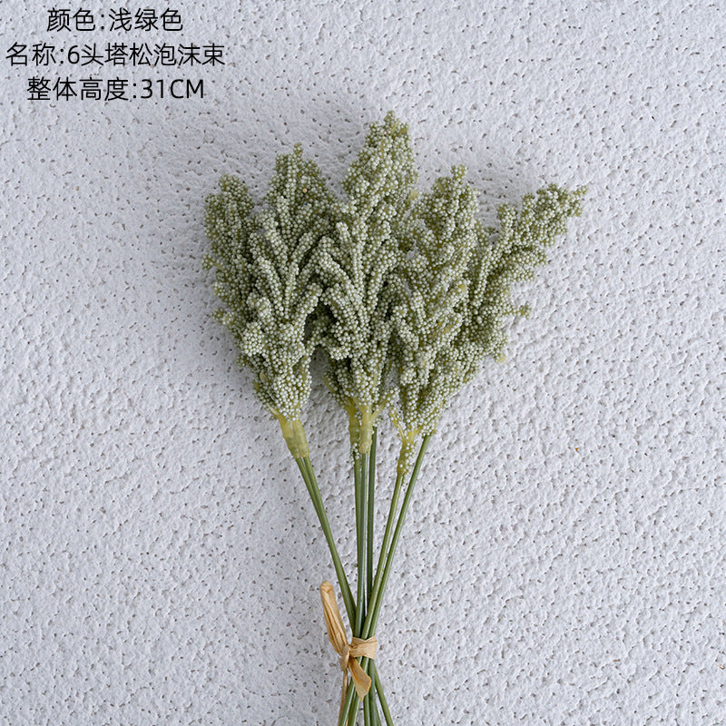 Stunning INS Style Tower Pine Foam Bouquet - Realistic Fake Green Plants for Wedding Decor, Home Decoration, and Event Styling - Model YC1062