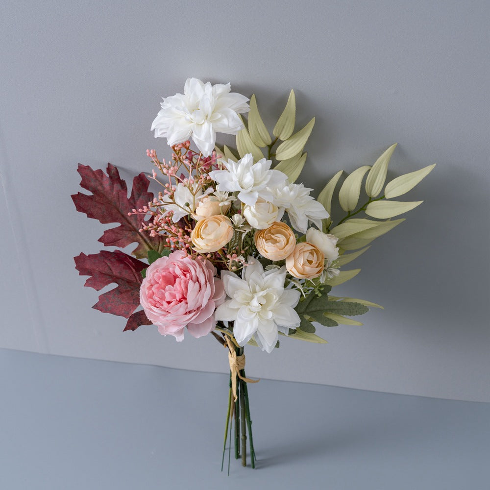 Stunning Rainy Day Blossom: Handcrafted Faux Flower Bouquet for Home Décor, Wall Art, and Table Centerpiece - Perfect for All Seasons CF01474