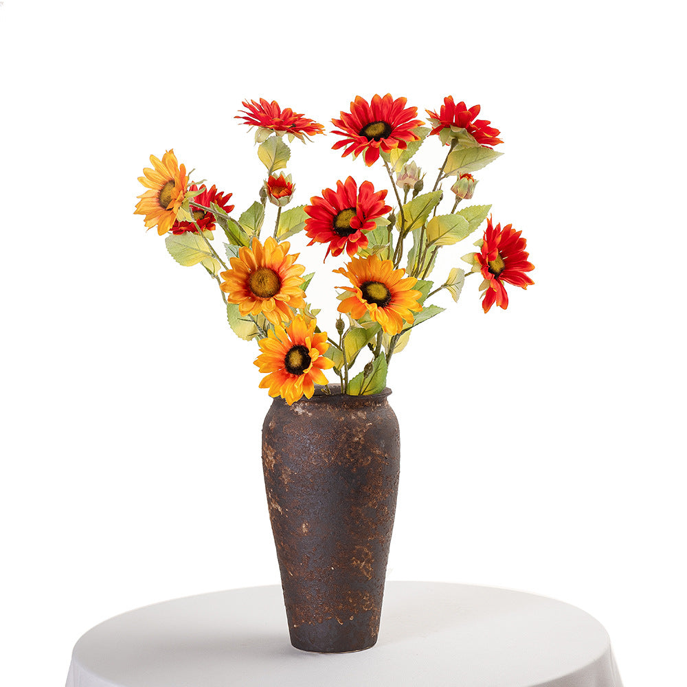 Realistic Sunflower Home Decor - Artificial Sugi Sunflower Arrangement for Weddings and Celebrations - Perfect for Year-Round Decoration (Model MW78003)