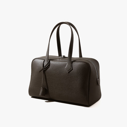 Luxurious Genuine Leather Tote Bag for Women Versatile Commute Essential Handbag Grain Cowhide Design