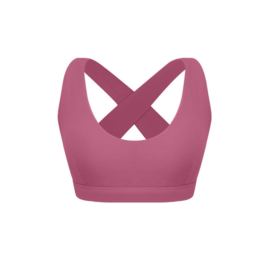 Fall Winter High Elasticity Sports Bra with X Shaped Hollow Back for Maximum Support and Comfort