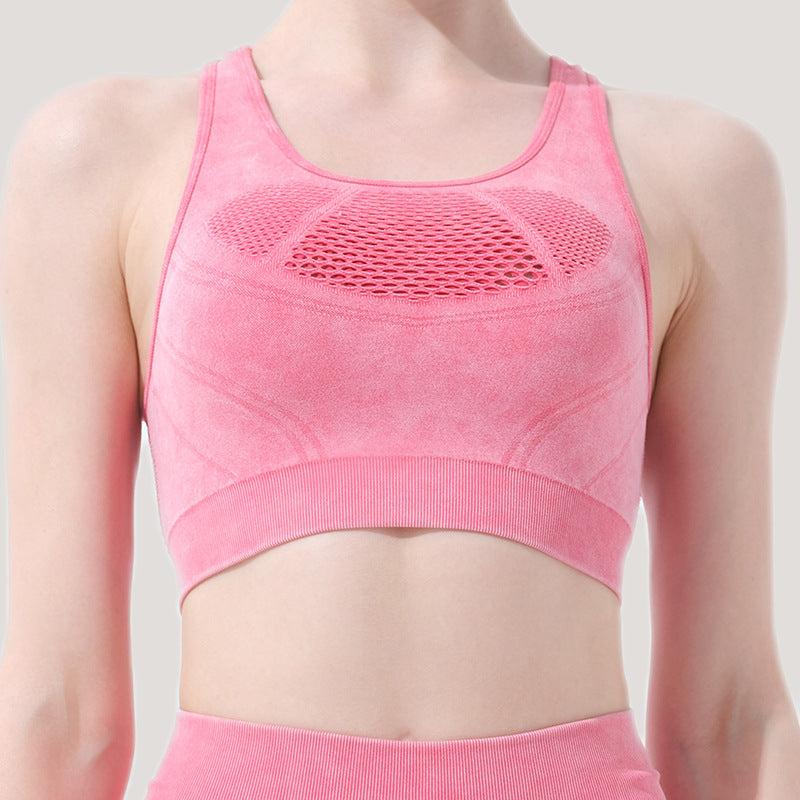 High Performance Women's Mesh Hollow Lightweight Breathable Sports Bra Luxurious Summer Yoga Top with Comfort and Style