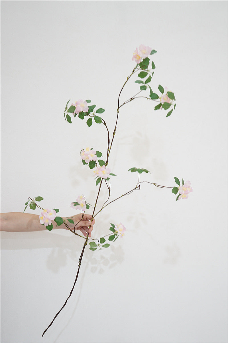 Realistic Artificial Flower Vine - Natural Dried Floral Arrangement with Cherry Blossom Accents for Home Décor, Wedding Styling, and Photography Props