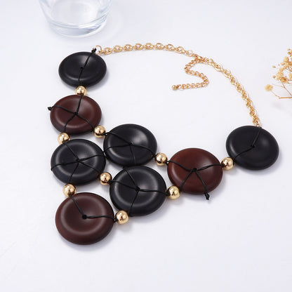 Unique Artisan Handmade Vintage Geometric Round Pendant Necklace - Bohemian Style Jewelry Perfect for Adding a Touch of Individuality