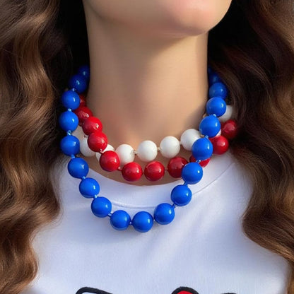 Bohemian Chic Multi-Color Beaded Layered Necklace - Versatile Geometric Design for Effortless Everyday Style