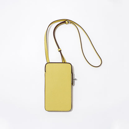 Lock Closure Mini Leather Crossbody Bag for Women Palm Texture Simple Solid Color for Everyday Use