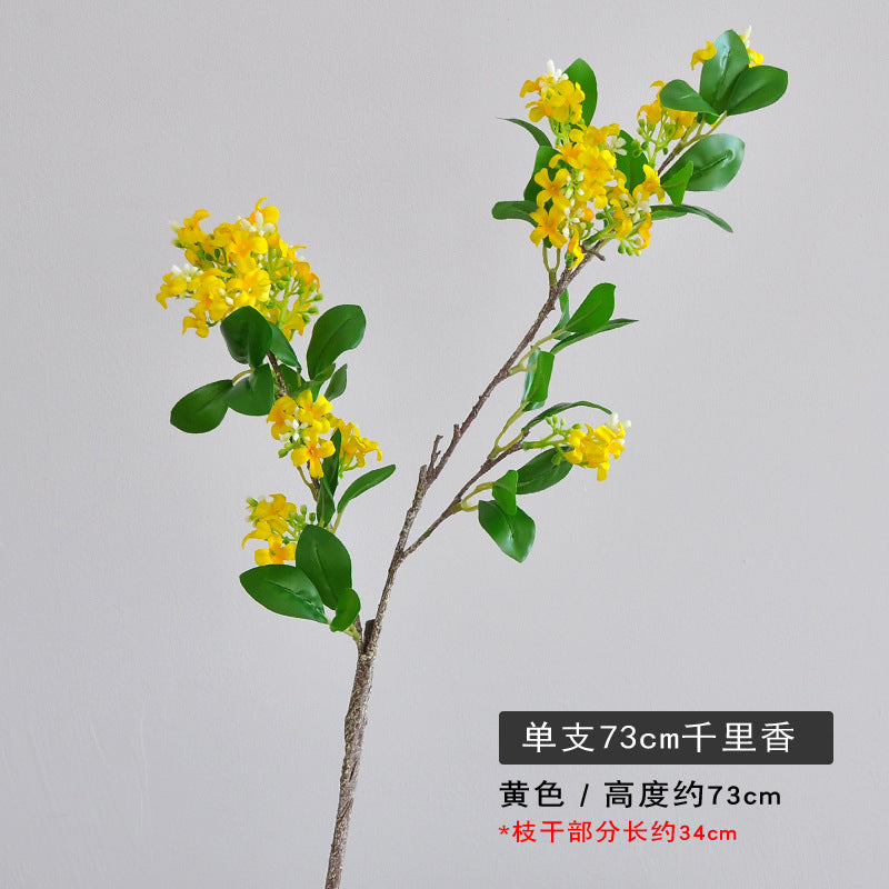 Realistic Osmanthus and Night Jasmine Faux Flower Arrangement for Home Decor, Wedding Decorations, Floral Photography Props | Beautifully Crafted and Long-Lasting