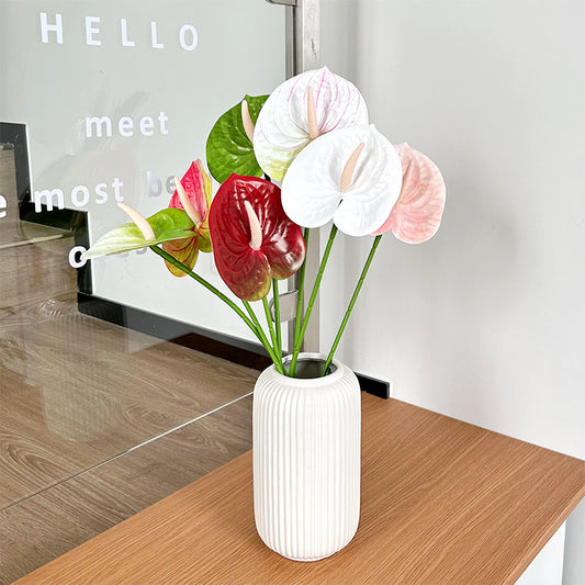 Stunning 3D Printed Simulated Flowers - White and Red Anthurium for Weddings, Floral Arrangements, and Home Decor - Perfect for Event Styling and Soft Furnishings!