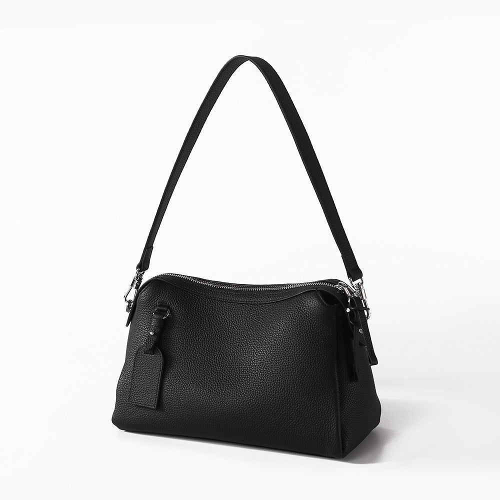 Grain Leather Pillow Bag Minimalist Design Versatile Handheld Shoulder Carry Spacious Capacity Authentic Leather Crossbody Bag for Everyday Use