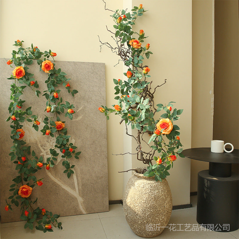 Lifelike Artificial Rose Vine – Perfect for Heartfelt Home Décor, Living Room Ceiling Décor, and Stunning Indoor Landscape Design