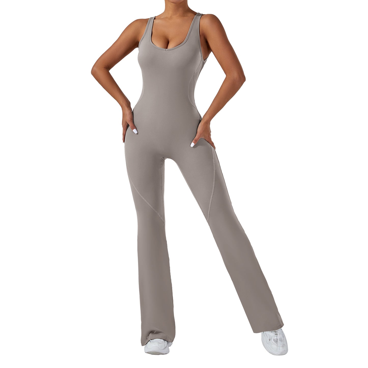 Backless Bodysuit with Butt Lifting Features High Waisted Flare Yoga Jumpsuit for Comfort and Support