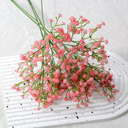 Realistic Baby's Breath 3-Prong PU Soft Rubber Single-Stem Artificial Flower Bouquet for Wedding Celebrations and Photography