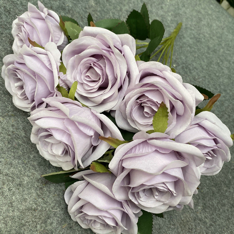 Stunning Realistic Multi-Head Artificial Rose Bouquet for Wedding Decorations, Photography Props, and Event Decor - Perfect for Bridal Arrangements