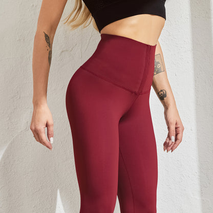 High Waisted Double Breasted Shaping Workout Pants for Women Stretchy Tummy Control Leggings Ideal for Running Training Yoga and Fitness