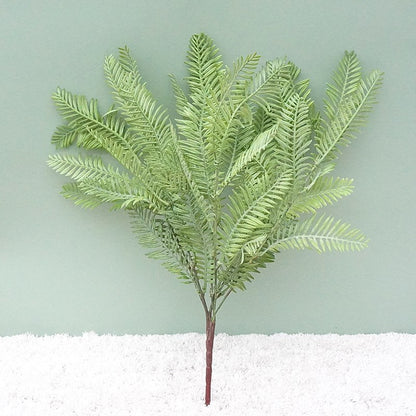 Realistic Greenery 6-Pronged Faux Fern Leaves – Soft Plastic Artificial Grass Floral Accessories for Stunning Plant Wall Decorations B3602