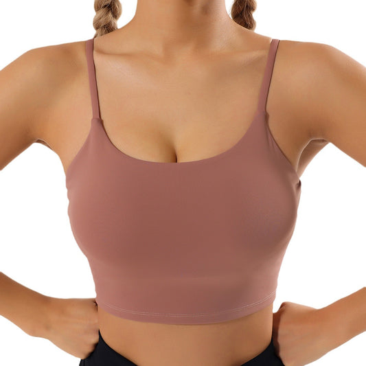 Women's Sports Bra with Removable Padding Elegant Back Design Supportive Fit for Yoga and Fitness