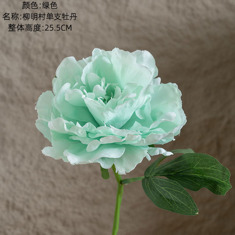 Single Stem Peony Artificial Flower - Lively Green Plant Wedding Decoration - INS Style PJ1031 - Perfect for Home Decor & Special Events