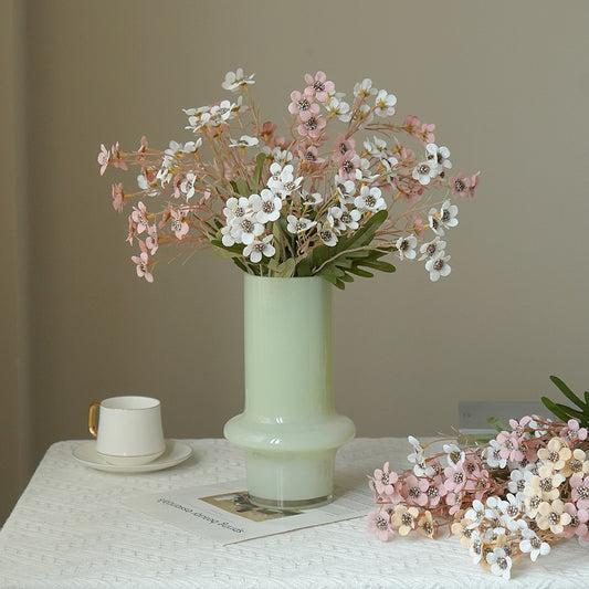 Charming Vintage Cottage-Style Faux Flowers Arrangement - Perfect for Living Room and Dining Table Decor - Elegant Artificial Dried Flower Home Accent Piece