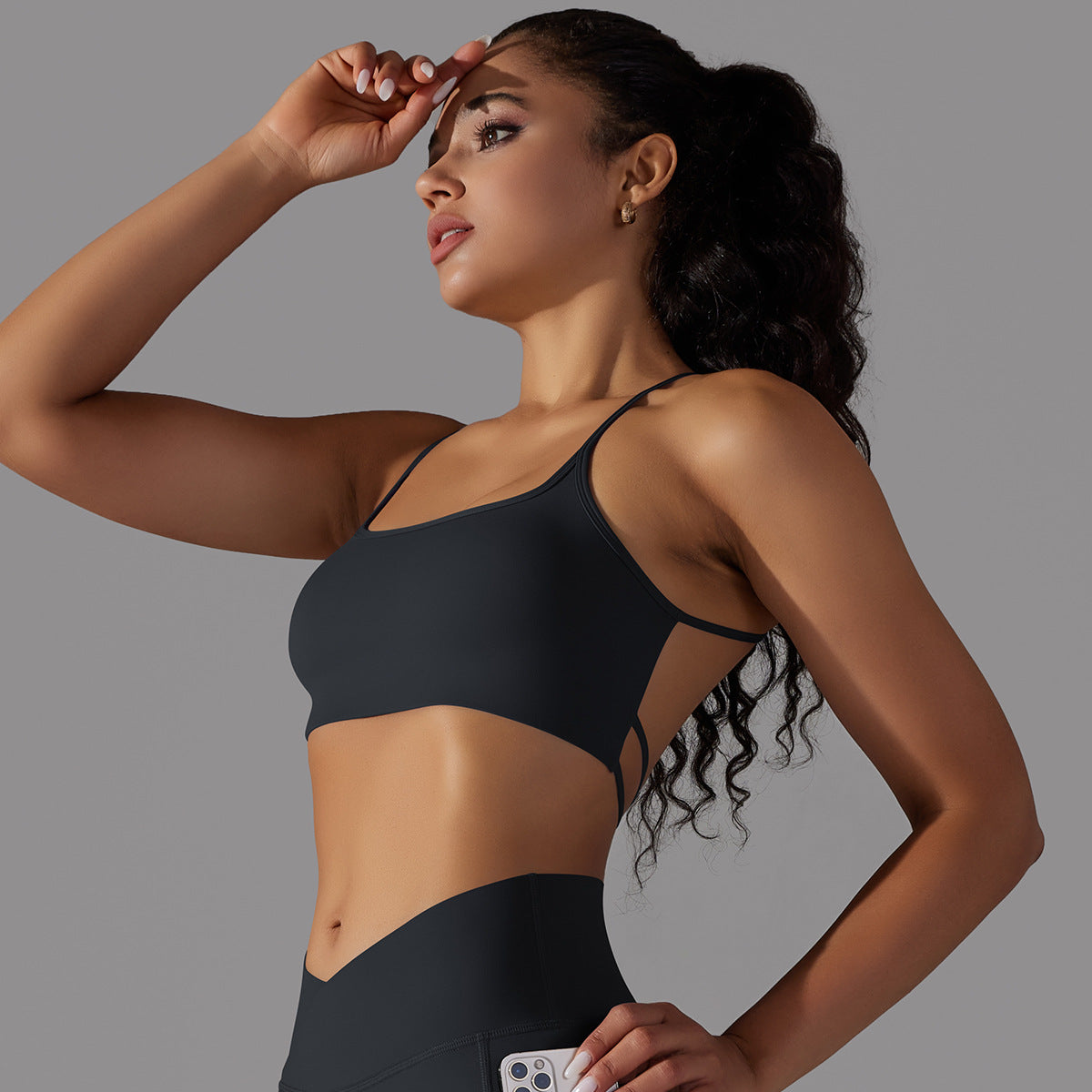 Square Neck Sports Yoga Bra with Cross Back Design Breathable Quick Dry Summer Wear for Maximum Comfort and Performance