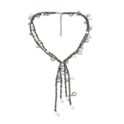 Bohemian-Inspired Layered Shell Pendant Necklace for Women - Versatile Geometric Tassel Design Perfect for Casual Style