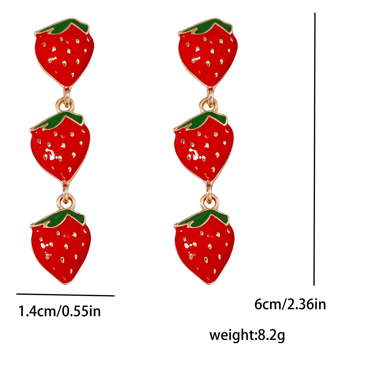 Chic Strawberry-Inspired Drip Oil Earrings - Unique, Luxurious, and Versatile Accessories for Women