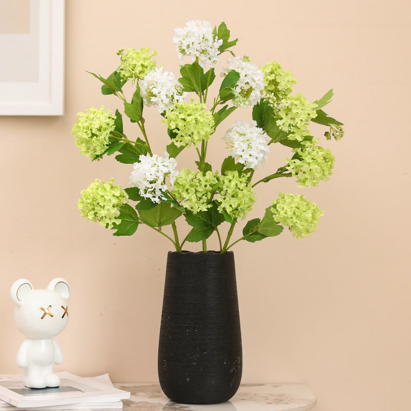 Realistic Single Stem 5-Head Hydrangea – Elegant Faux Floral Decoration for a Fresh, Nature-Inspired Home Style | Perfect for Showrooms and Living Spaces