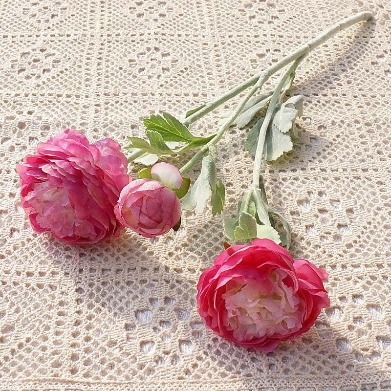 Realistic Peony Bouquet with 3 Heads - Artificial Flowers for Home Decor, Weddings, and Photography - Stunning Faux Floral Arrangement