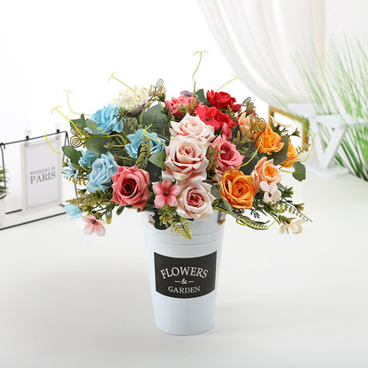 Lifelike Faux Rose Bouquet – Stunning Silk Floral Arrangement for Home Décor, Living Room Accent, and Wedding Decor