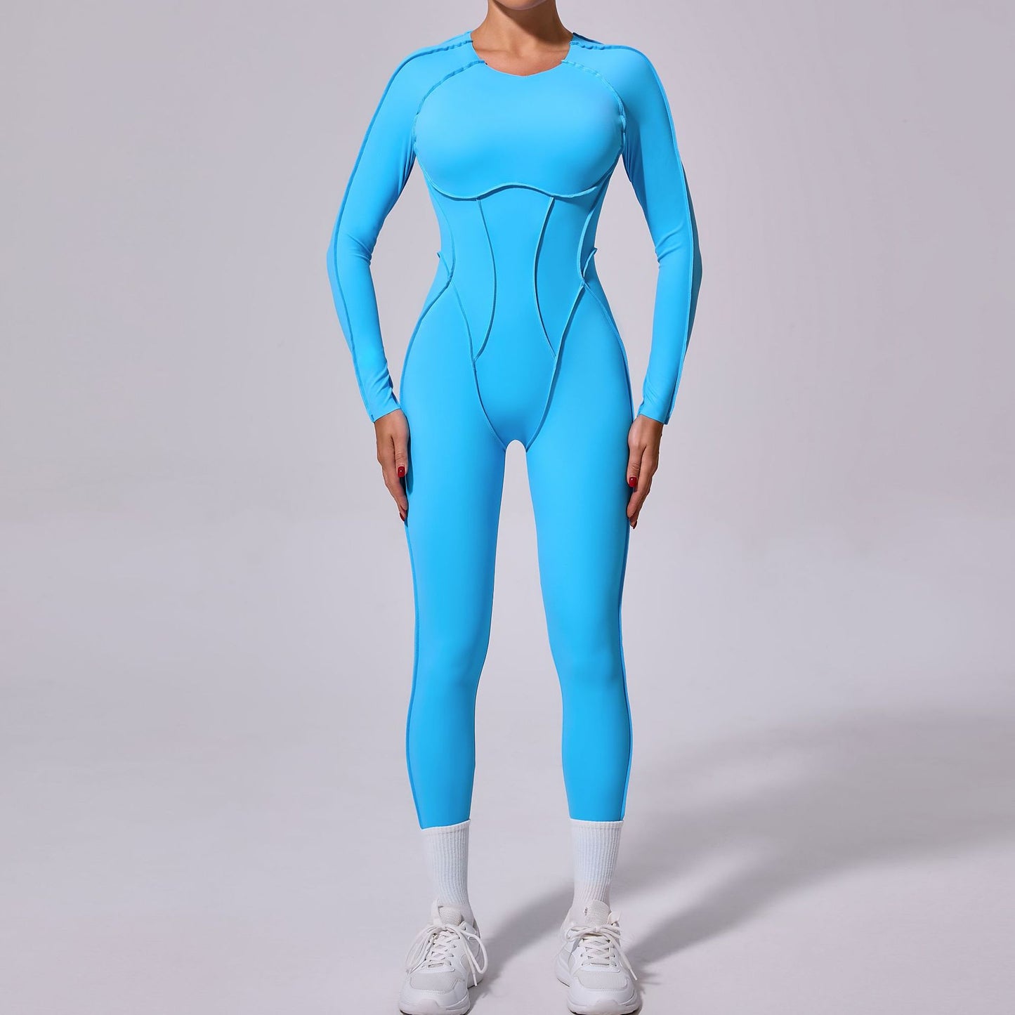 Women's Full Body Yoga Jumpsuit with Open Back Long Sleeve High Performance Leggings for Winter Workouts Comfortable and Supportive Activewear