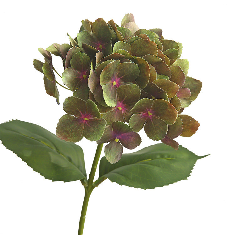 Single Stem Touch-Feel French Hydrangea - Realistic, Moisture-Retaining Artificial Hydrangea Flower for Elegant Home Decoration and Hotel Floral Arrangements