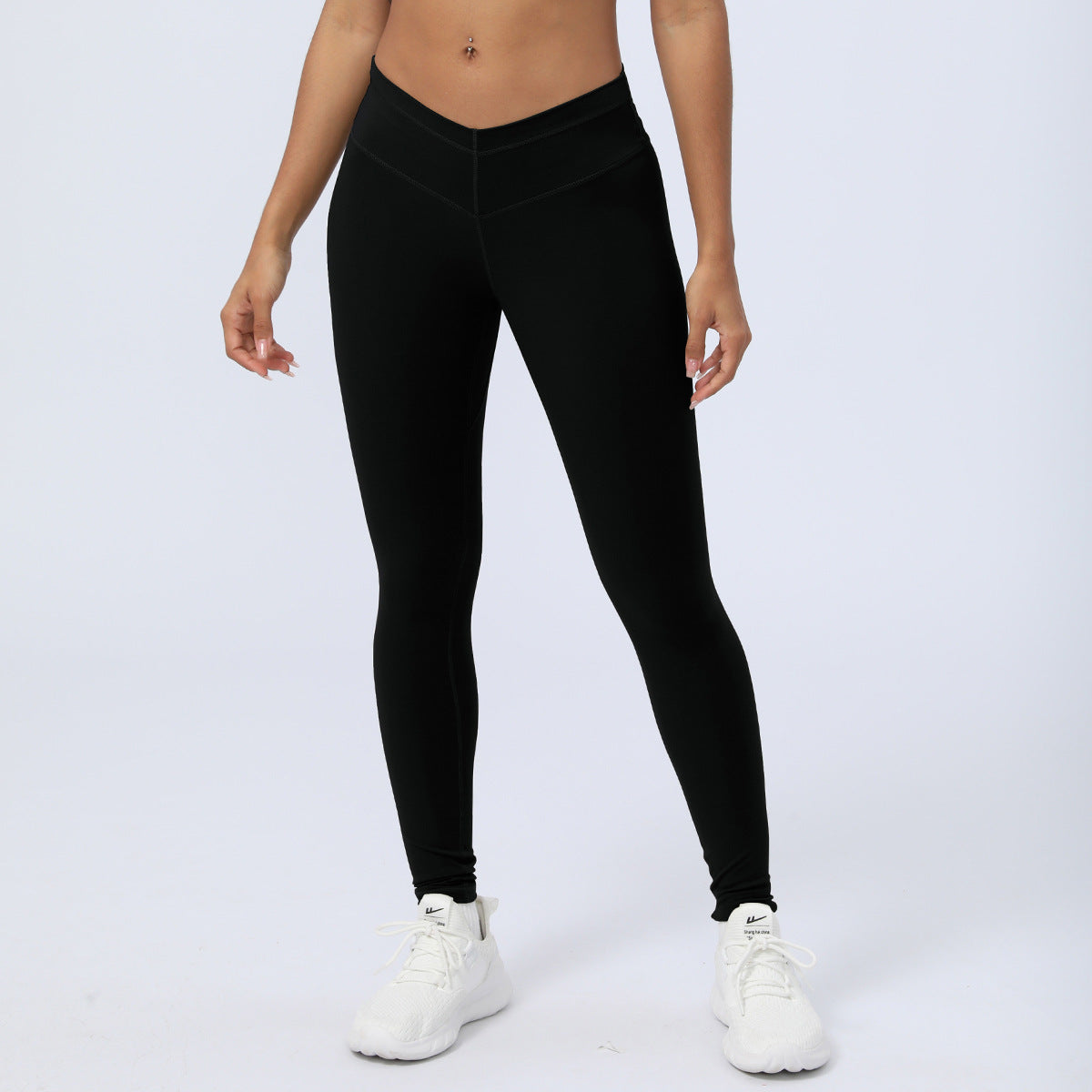 High Elastic V Shaped Waist Yoga Leggings for Women Tummy Control Butt Lifting Fitness Pants in 3 4 Length for Comfort and Style