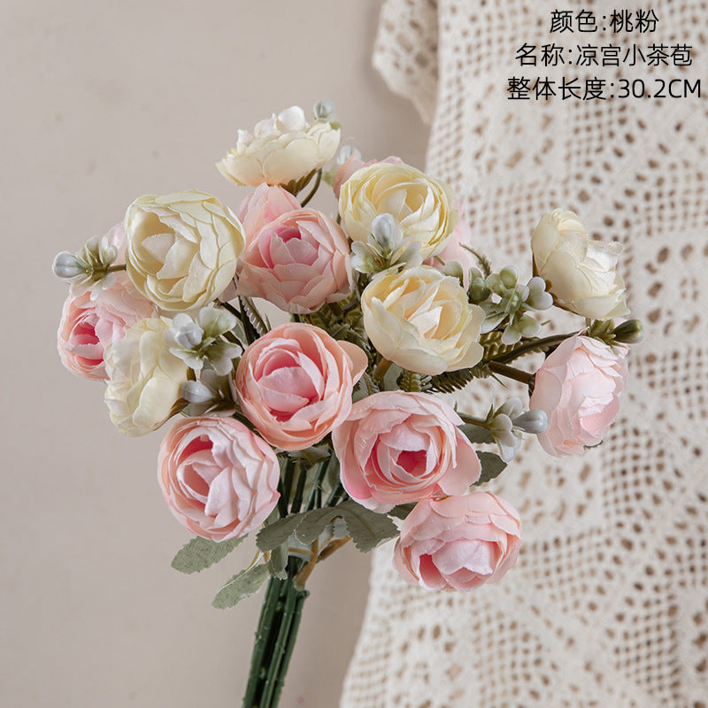 Vibrant Realistic Kyoko Tea Bud Faux Flowers for Home Decor | Perfect for Weddings, Events, and Charming INS Style Arrangements MW83113