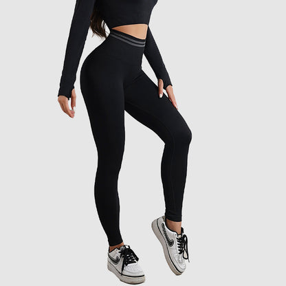 Seamless Striped Peach Fit High Waisted Leggings for Women for Yoga Running and All Your Workout Needs This Fall and Winter