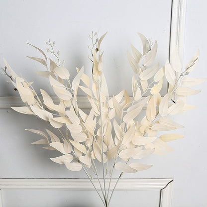 Artificial Greenery - Realistic Willow Leaf Floral Hanging Decor for Wedding Ceilings, Featuring 5 Branches of Lush Faux Plants