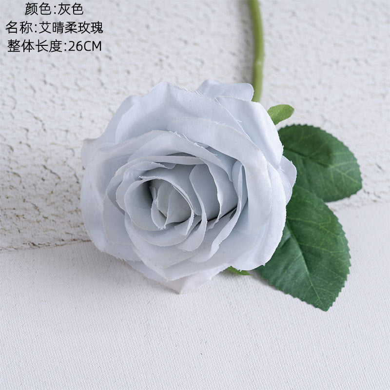 Elegant AI Qinger Single Stem Artificial Rose - Perfect for Home Decor, Weddings, and Gifts - Lifelike Greenery Ornament PJ1001