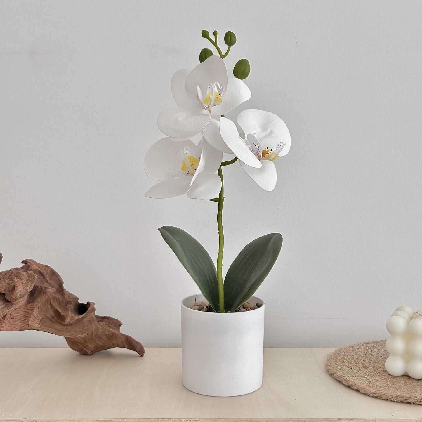 Realistic Orchid Potted Arrangement - Beautiful Artificial Plants for Home and Office Décor - Perfect for Table Centerpieces and Lasting Greenery