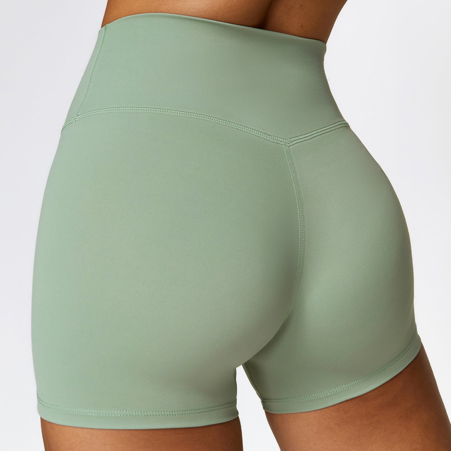 High Waisted Women's Fleece Lined Yoga Shorts Tummy Control Enhanced Lift for Running and Workouts Model 8519