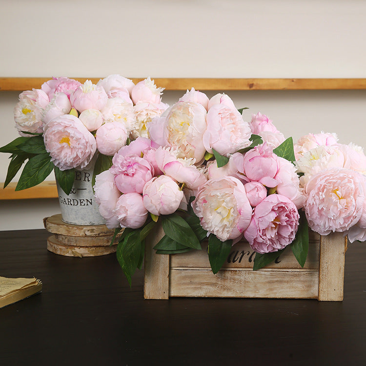 Luxurious Faux Peony Flower Bouquet - Elegant Home Decor for Living Room, TV Stand, and Entrance Display, Perfect for Photography Props