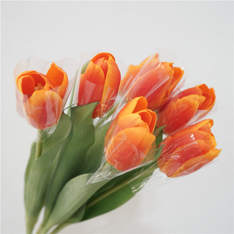 Luxury Realistic Touch Moisturizing Tulip Bouquet - Elegant Faux Flower Arrangement for Living Room and Dining Table Decor