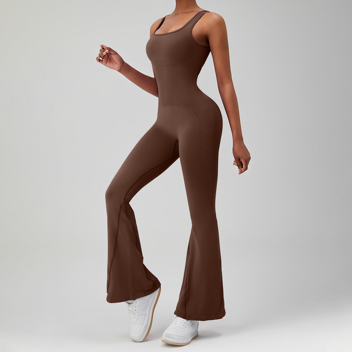 Yoga Jumpsuit Cutout Back Seamless Fit Slimming Bodysuit for Any Workout or Casual Wear