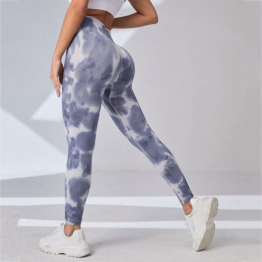 Seamless High Waisted Peach Butt Lifting Tie Dye Quick Dry Yoga Leggings for Running Fitness and Workout for Comfort and Style