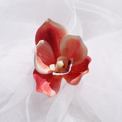 Realistic 3D Printed Silk Flower Orchid Head – Perfect for Wedding Decorations, Elegant Gifting, and Fashion Accessories