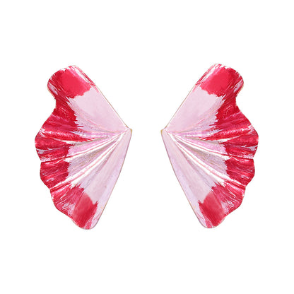 Stylish Minimalist Alloy Leaf-Shaped Stud Earrings - Unique Design for Everyday Wear, Perfectly Versatile for All Occasions